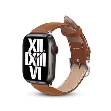 Crong Noble Band - Pasek z naturalnej skóry do Apple Watch 38/40/41 mm (Mokka)