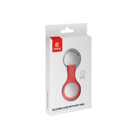 Crong Silicone Case with Key Ring – Etui ochronne brelok do Apple AirTag (czerwony)