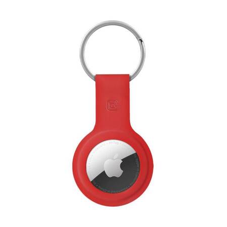 Crong Silicone Case with Key Ring – Etui ochronne brelok do Apple AirTag (czerwony)