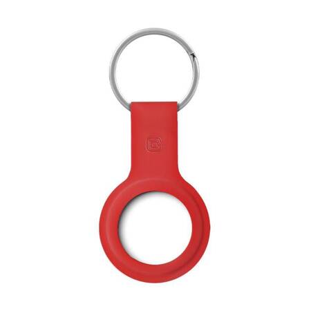 Crong Silicone Case with Key Ring – Etui ochronne brelok do Apple AirTag (czerwony)