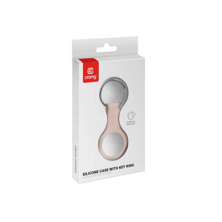 Crong Silicone Case with Key Ring – Etui ochronne brelok do Apple AirTag (piaskowy róż)