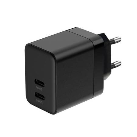 Crong Utra Compact GaN - Ładowarka sieciowa 35W PD 3.0 2x USB-C (czarny)