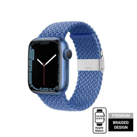 Crong Wave Band – Pleciony pasek do Apple Watch 38/40/41 mm (niebieski)