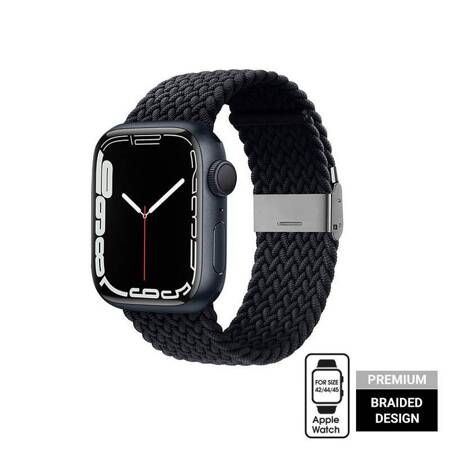 Crong Wave Band – Pleciony pasek do Apple Watch 42/44/45/49 mm (grafitowy)