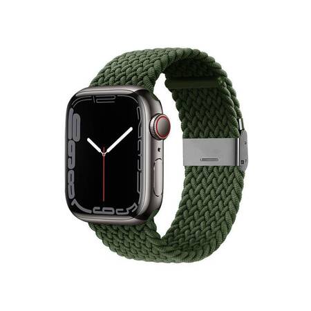 Crong Wave Band – Pleciony pasek do Apple Watch 42/44/45 mm (zielony)