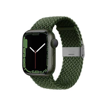 Crong Wave Band – Pleciony pasek do Apple Watch 42/44/45 mm (zielony)