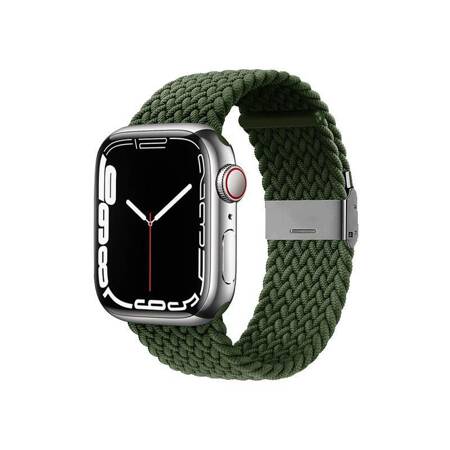 Crong Wave Band – Pleciony pasek do Apple Watch 42/44/45 mm (zielony)