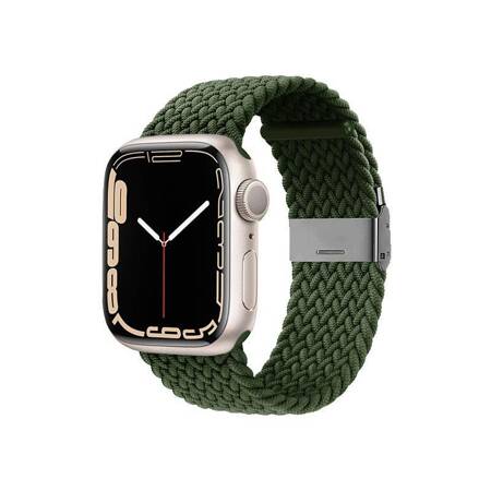 Crong Wave Band – Pleciony pasek do Apple Watch 42/44/45 mm (zielony)