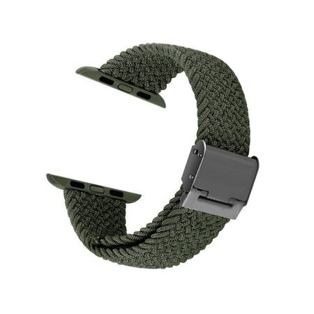 Crong Wave Band – Pleciony pasek do Apple Watch 42/44/45 mm (zielony)