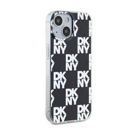 DKNY IML Checkered Mono Pattern - Etui do iPhone 15 Plus / 14 Plus (czarny)