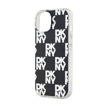 DKNY IML Checkered Mono Pattern - Etui do iPhone 15 Plus / 14 Plus (czarny)