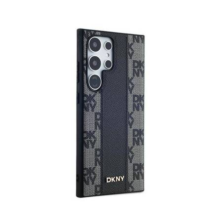 DKNY Leather Checkered Mono Pattern MagSafe - Etui Samsung Galaxy S24 Ultra (czarny)