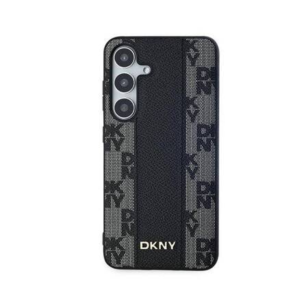 DKNY Leather Checkered Mono Pattern MagSafe - Etui Samsung Galaxy S24 (czarny)