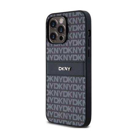 DKNY Leather Mono Stripe & Metal Logo - Etui iPhone 14 Pro Max (czarny)