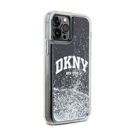 DKNY Liquid Glitter Big Logo - Etui iPhone 12 / iPhone 12 Pro (czarny)
