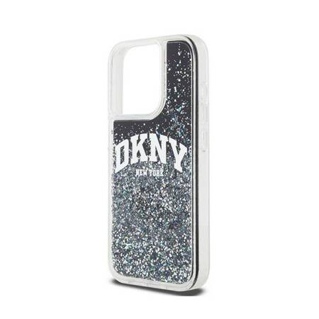 DKNY Liquid Glitter Big Logo - Etui iPhone 14 Pro (czarny)