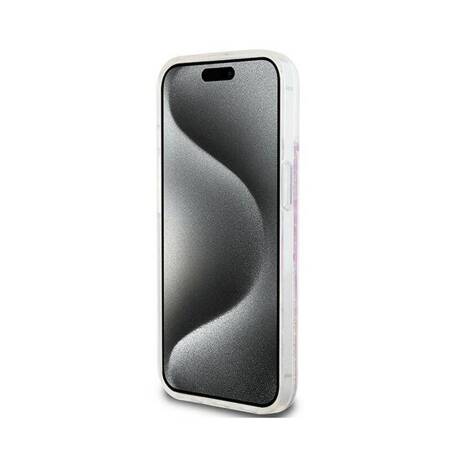 DKNY Liquid Glitter Multilogo - Etui iPhone 15 / 14 / 13 (różowy)