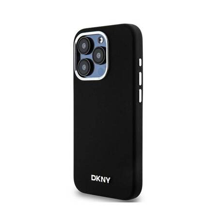 DKNY Liquid Silicone Small Metal Logo MagSafe - Etui iPhone 14 Pro (czarny)
