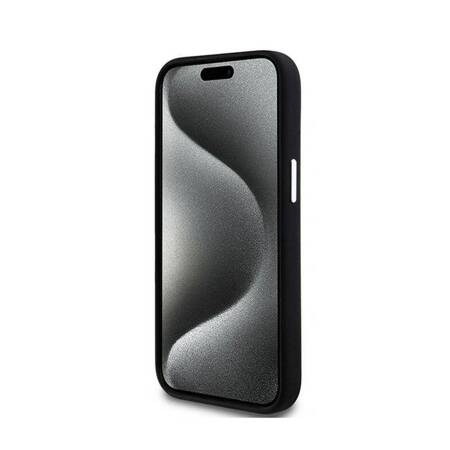 DKNY Liquid Silicone Small Metal Logo MagSafe - Etui iPhone 15 / 14 / 13 (czarny)