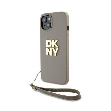 DKNY Wrist Strap Stock Logo - Etui iPhone 15 / 14 / 13 (beżowy)