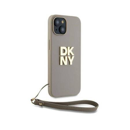 DKNY Wrist Strap Stock Logo - Etui iPhone 15 Plus (beżowy)