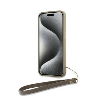 DKNY Wrist Strap Stock Logo - Etui iPhone 15 Pro Max (beżowy)