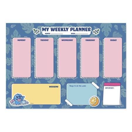 Disney Stitch - Planner tygodniowy 54 strony A4