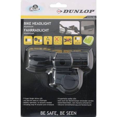 Dunlop - Lampka rowerowa 9 LED przednia 2w1