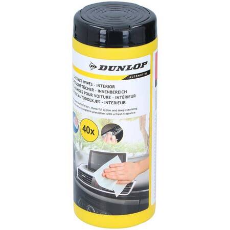 Dunlop - nawilżone chusteczki do pielęgnacji kokpitu samochodowego (40 szt.)