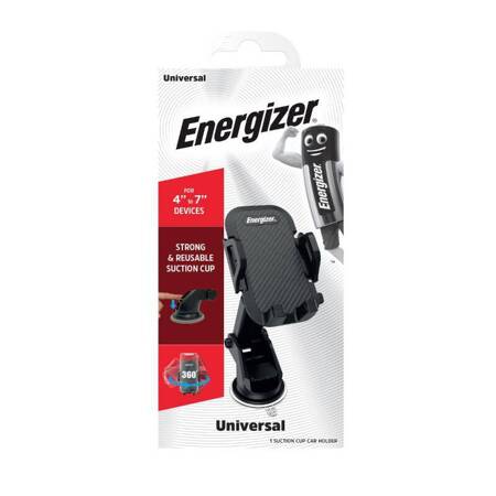 Energizer Classic - Uniwersalny uchwyt samochodowy do telefonu 4"-7” (Czarny)