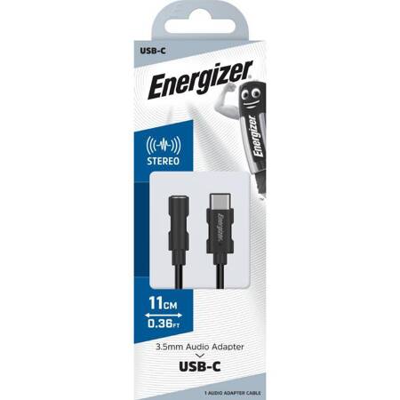 Energizer Ultimate - Adapter audio USB-C do jack 3,5 mm 11 cm (Czarny)