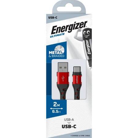 Energizer Ultimate - Kabel połączeniowy USB-A do USB-C 2m (Czerwony)