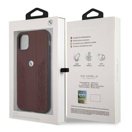 Etui BMW BMHCN61RSPPR iPhone 11 6,1" czerwony/red hardcase Leather Curve Perforate