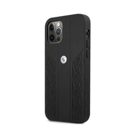 Etui BMW BMHCP12MRSPPK iPhone 12/12 Pro 6,1" czarny/black hardcase Leather Curve Perforate