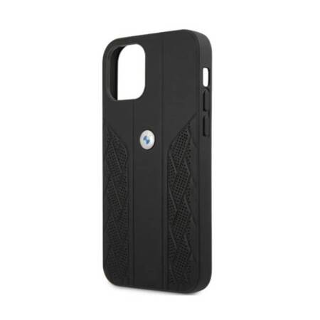 Etui BMW BMHCP12MRSPPK iPhone 12/12 Pro 6,1" czarny/black hardcase Leather Curve Perforate