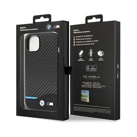 Etui BMW BMHCP14M22NBCK iPhone 14 Plus 6,7" czarny/black Leather Carbon