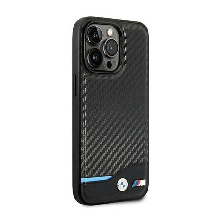 Etui BMW BMHCP14X22NBCK iPhone 14 Pro Max 6,7" czarny/black Leather Carbon