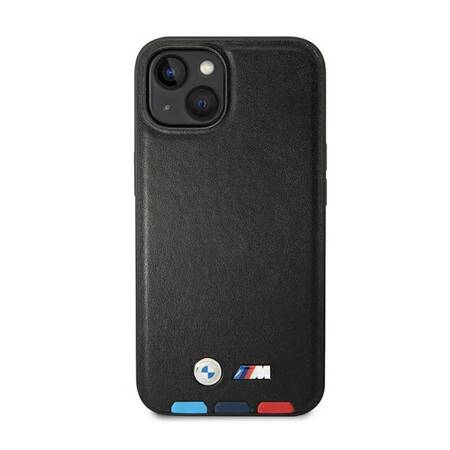 Etui BMW BMHMP14M22PTDK iPhone 14 Plus 6,7" czarny/black Leather Stamp Tricolor Magsafe