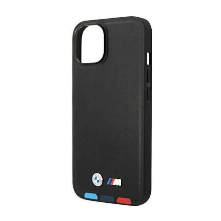 Etui BMW BMHMP14M22PTDK iPhone 14 Plus 6,7" czarny/black Leather Stamp Tricolor Magsafe