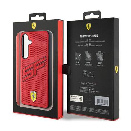 Ferrari Big SF Perforated - Etui Samsung Galaxy S24+ (czerwony)