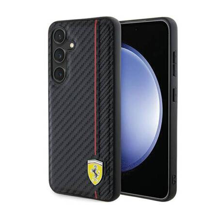 Ferrari Carbon Printed Line - Etui Samsung Galaxy S24 (czarny)