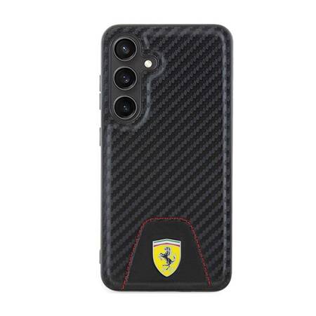 Ferrari Carbon Stitched Bottom - Etui Samsung Galaxy S24 (czarny)