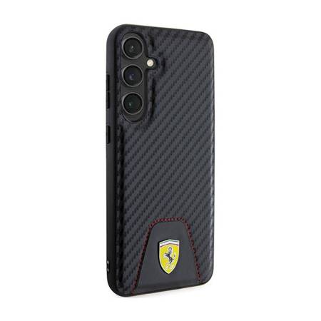 Ferrari Carbon Stitched Bottom - Etui Samsung Galaxy S24+ (czarny)