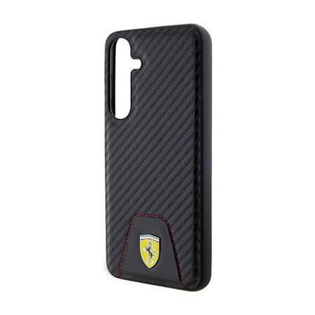 Ferrari Carbon Stitched Bottom - Etui Samsung Galaxy S24+ (czarny)