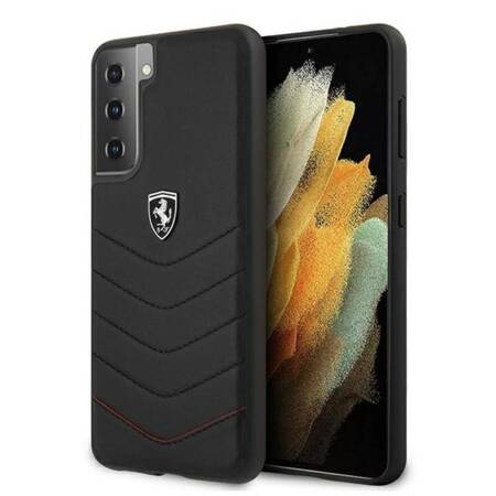 Ferrari FEHQUHCS21MBK Etui do Samsung S21+ Plus G996 czarny/black hardcase Off Track Quilted