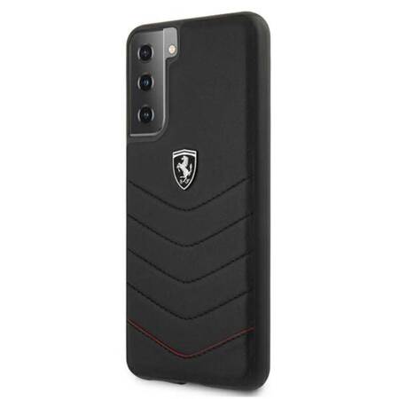 Ferrari FEHQUHCS21MBK Etui do Samsung S21+ Plus G996 czarny/black hardcase Off Track Quilted