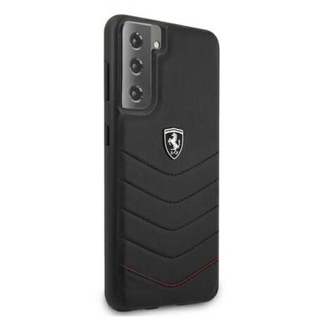 Ferrari FEHQUHCS21MBK Etui do Samsung S21+ Plus G996 czarny/black hardcase Off Track Quilted