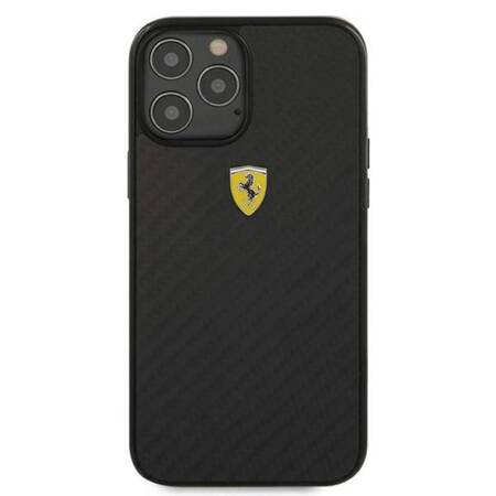 Ferrari FERCAHCP12LBK Etui do iPhone 12 Pro Max 6,7" czarny/black hardcase On Track Real Carbon