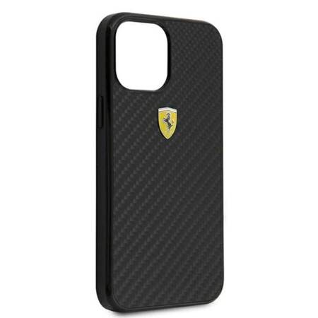 Ferrari FERCAHCP12LBK Etui do iPhone 12 Pro Max 6,7" czarny/black hardcase On Track Real Carbon