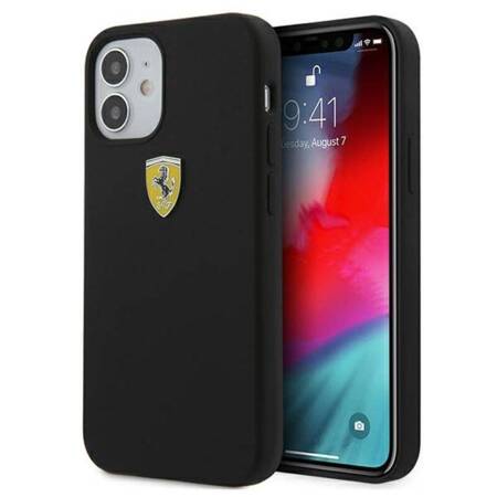 Ferrari FESSIHCP12SBK Etui do iPhone 12 mini 5,4" czarny/black hardcase On Track Silicone